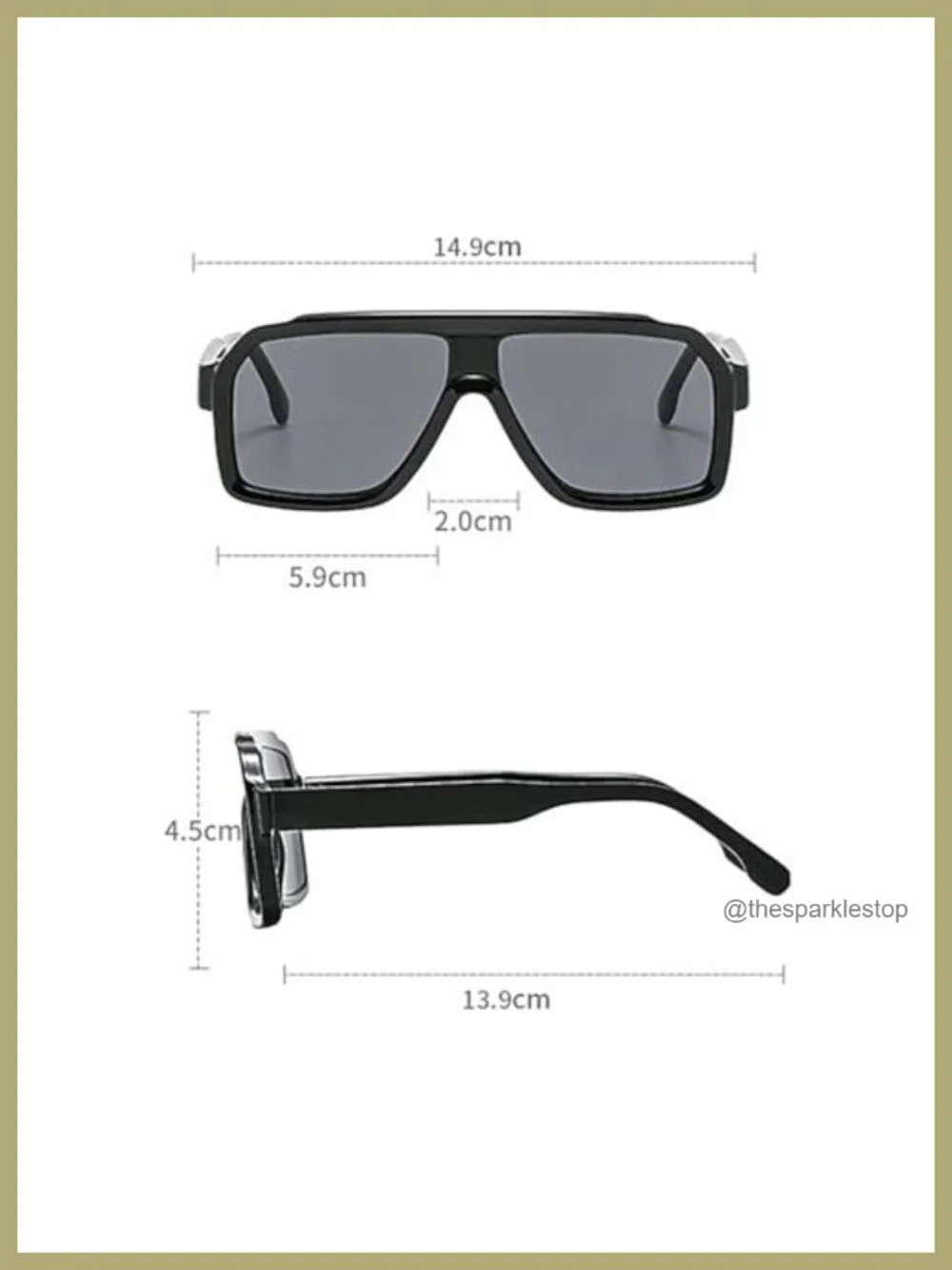 Vintage Square Sunglasses Oversized Unisex Retro Fashion UV Protection